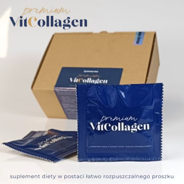 Premium VitCollagen suplement w saszetkach z kolagenem i wit. C na 30 dni