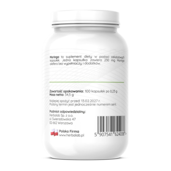 Moringa oleifera 460 mg vegańskie kapsułki 100 szt