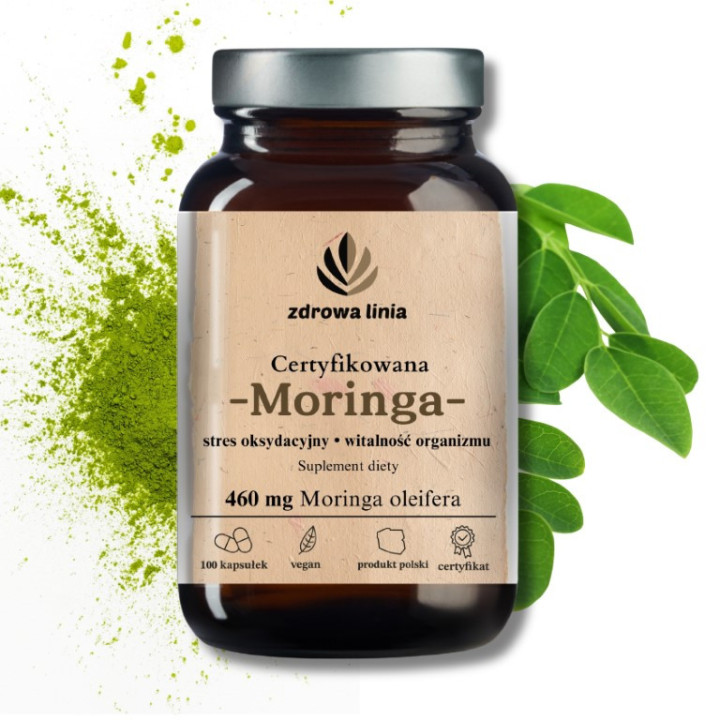 Certyfikowana Moringa 460 mg Moringa oleifera vege caps 100 szt