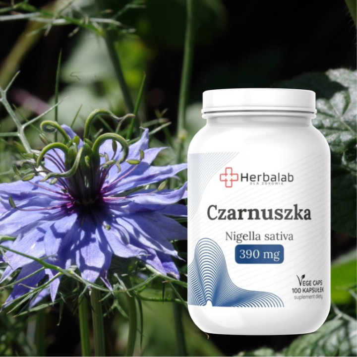 Czarnuszka NIgella sativa 390 mg Vege caps 100 kapsułek