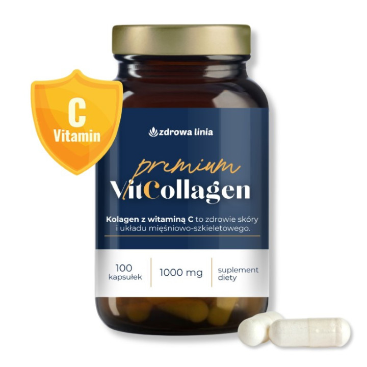 Kolagen morski z wit C w kapsułkach Premium VitCollagen 100 kapsułek