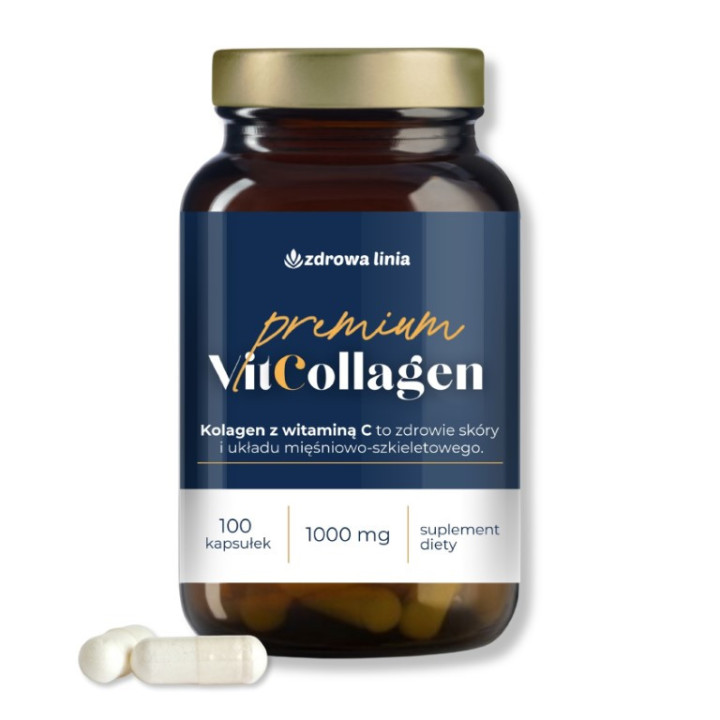 Kolagen morski z wit C w kapsułkach Premium VitCollagen 100 kapsułek