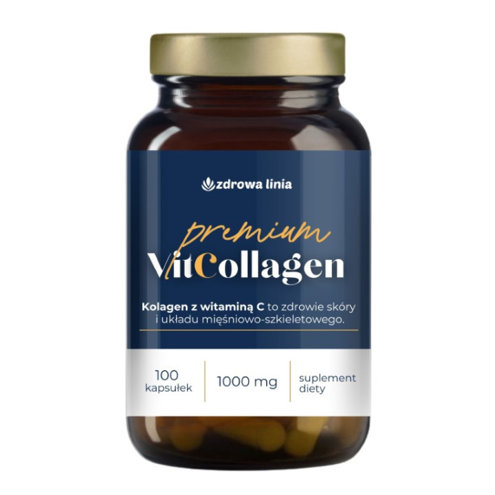 Kolagen morski z wit C w kapsułkach Premium VitCollagen 100 kapsułek