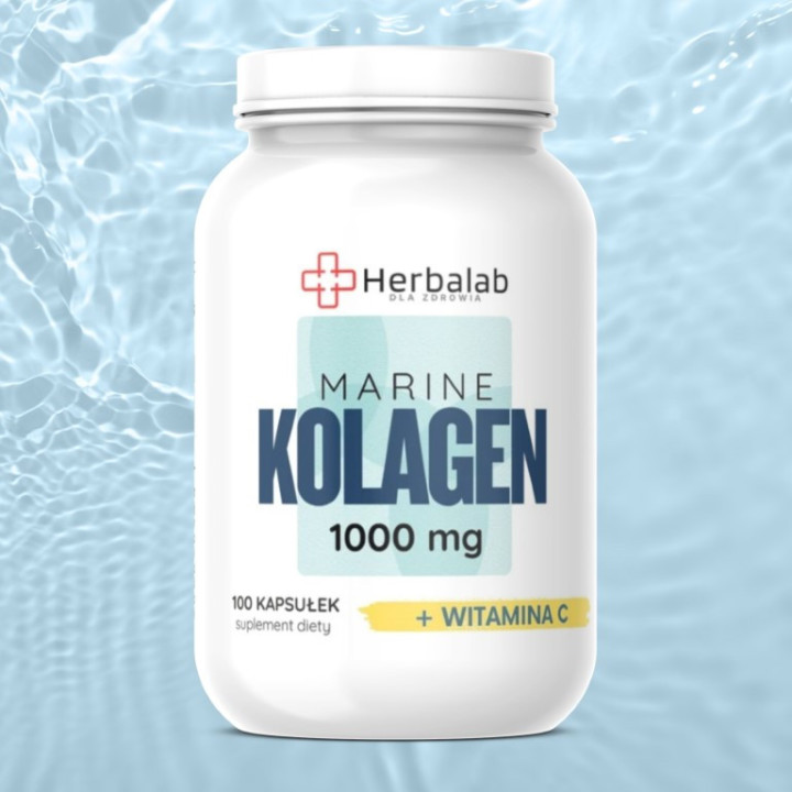 Marine Kolagen 100 mg z witaminą C na stawy skórę i kości