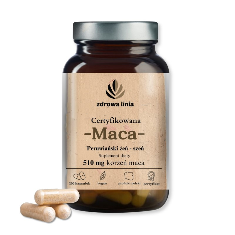Certyfikowana Maca 510 mg bez dodatków peruwiański żeń-szeń Certyfikowana Maca 510 mg bez dodatków peruwiański żeń-szeń