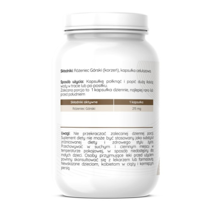 Różeniec Górski 215 mg czysty bez dodatków 100 Vege caps Herbalab