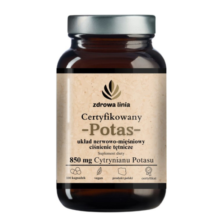 Certyfikowany Potas 850 mg cytrynianu potasu