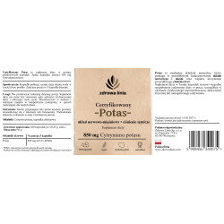 Certyfikowany Potas 850 mg cytrynianu potasu