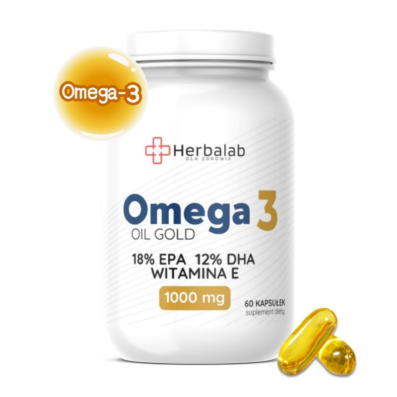 Omega 3 EPA DHA i witamina E Herbalab 60 kapsułek 1000 mg