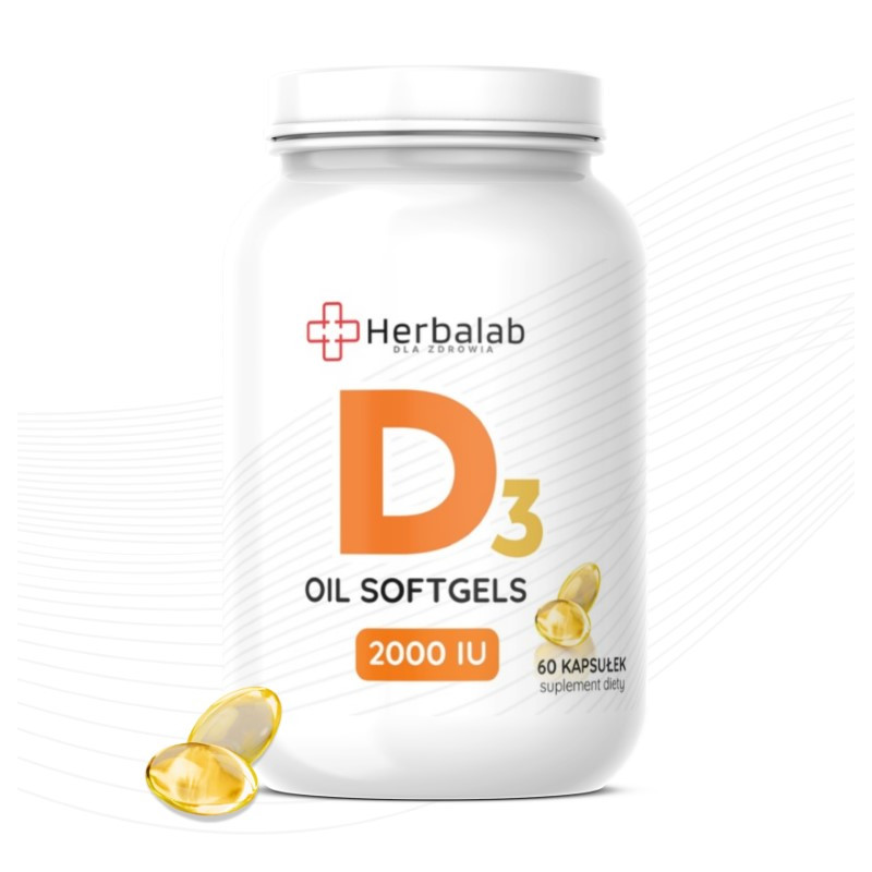 Witamin D3 2000 IU 60 żelowych kapsułek Herbalab