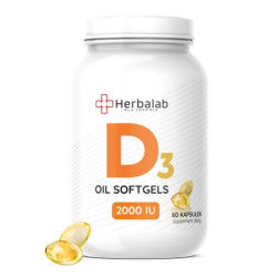 Witamin D3 2000 IU 60 żelowych kapsułek Herbalab