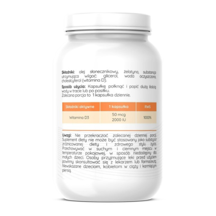 Witamin D3 2000 IU 60 żelowych kapsułek Herbalab