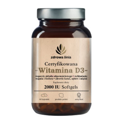 Certyfikowana Witamina D3 2000 IU 60 żelowych kapsułek Zdrowa Linia