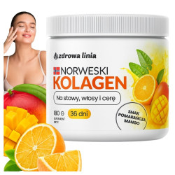 Norweski kolagen na stawy włosy cerę smak mango pomarańcza Zdrowa Linia