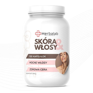 Skóra i Włosy 100 kapsułek witamina b7 Mocne włosy zdrowa cera Herbalab