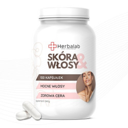 Skóra i Włosy 100 kapsułek witamina b7 Mocne włosy zdrowa cera Herbalab