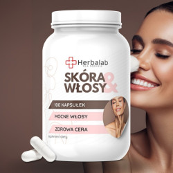 Skóra i Włosy 100 kapsułek witamina b7 Mocne włosy zdrowa cera Herbalab