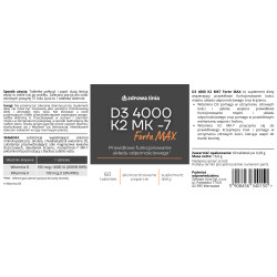 WITAMINA D3+K2 MK-7 FORTE MAX 4000 IU ODPORNOŚĆ SERCE KOŚCI ZĘBY