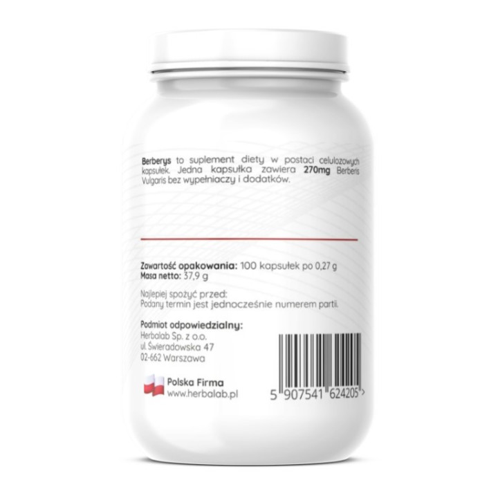 Berberys z korzenia FORTE 100 kapsułek VEGAN