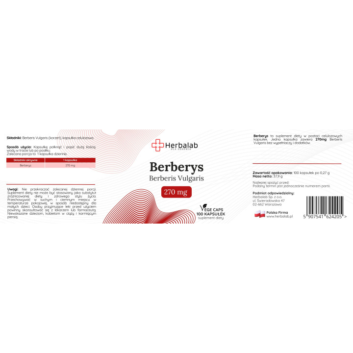 Berberys z korzenia FORTE 100 kapsułek VEGAN