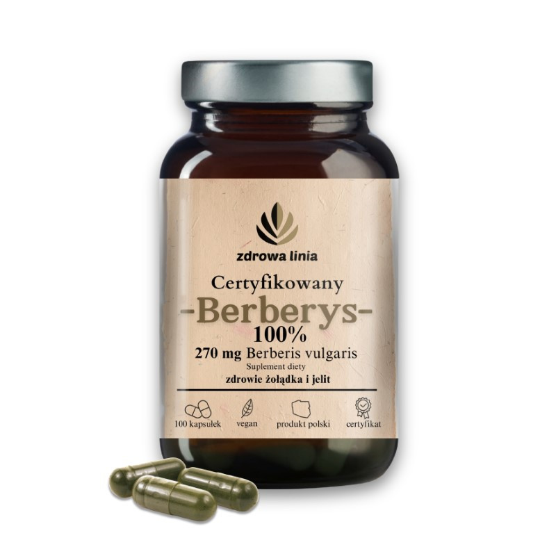 Berberys Certyfikowany Berberis 100% berberysu w kapsułce 100 szt.