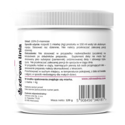 D-Mannoza D-mannose 4000 mg CZYSTA bez dodatków 120g Miarka GRATIS