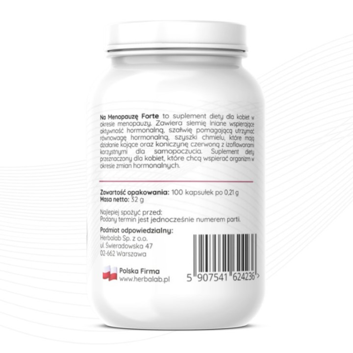 Herbalab Na menopauzę Forte 100 kapsułek koniczyna czerwona Menopauza