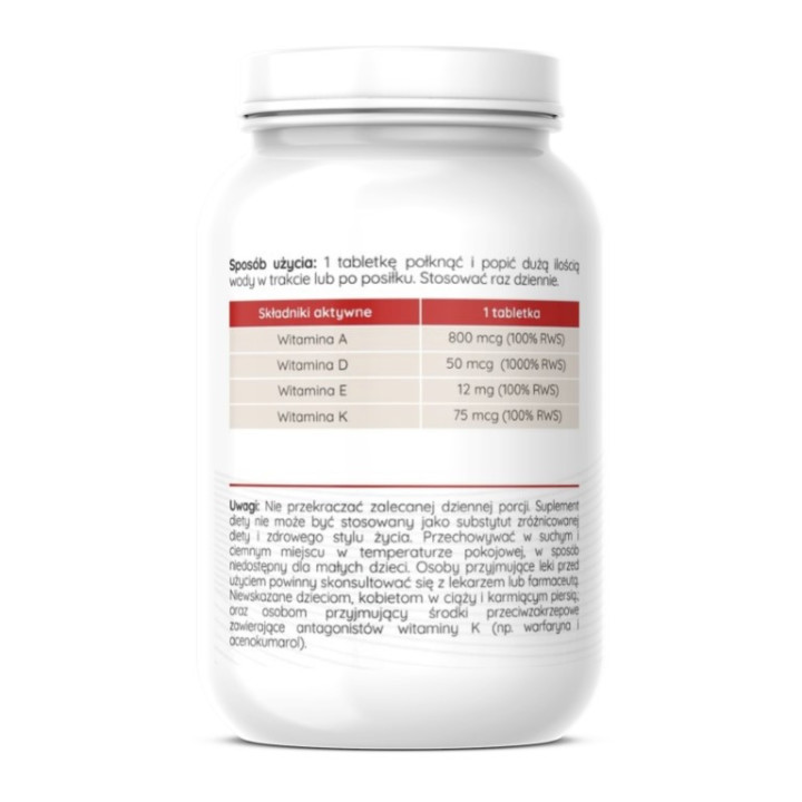 Herbalab ADEK Forte kompleks A,D3,E,K2 MK-7 - 1 tabletka dziennie 60 sztuk