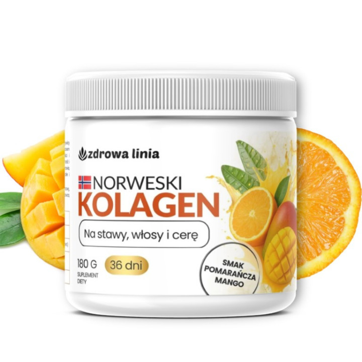 Kolagen Rybi NORWESKI stawy włosy cera smak mango pomarańcza