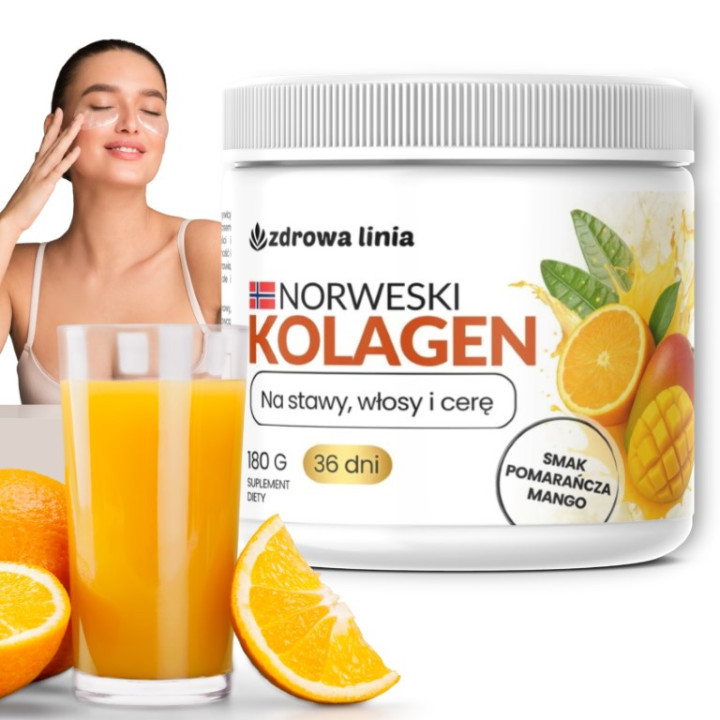 Kolagen Rybi NORWESKI stawy włosy cera smak mango pomarańcza