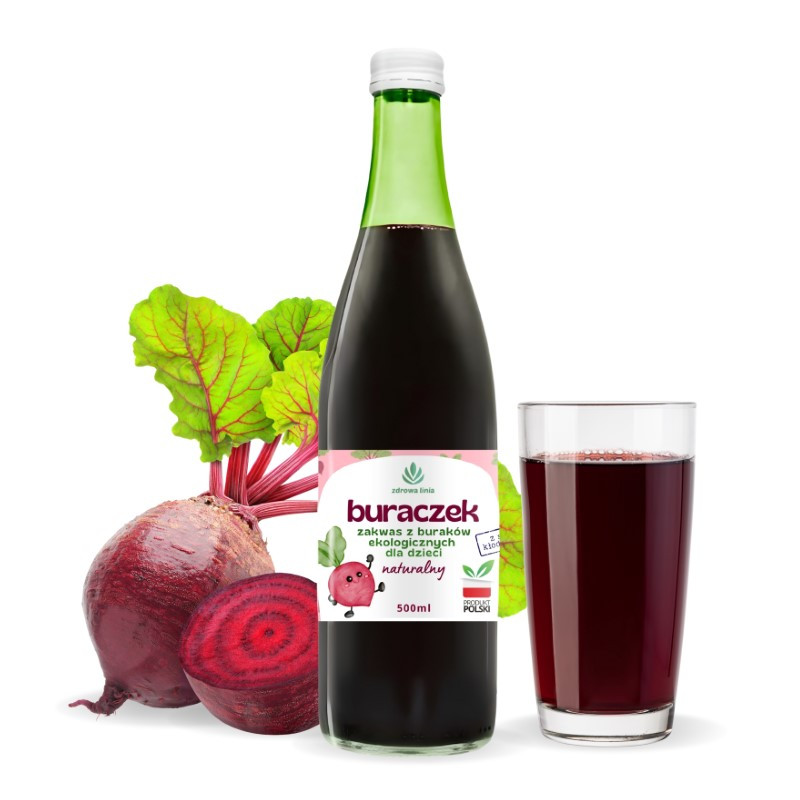 Zakwas Buraczany dla Dzieci 100% naturalny łagodny 500ml zakwas z buraków