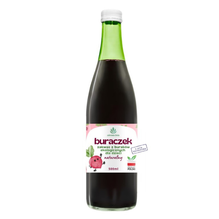 Zakwas Buraczany dla Dzieci 100% naturalny łagodny 500ml zakwas z buraków