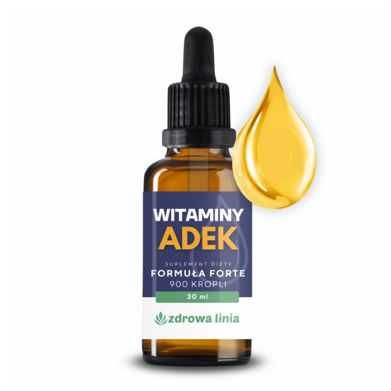 Witamina ADEK forte w kroplach 900 kropli Witaminy A+D3+E+K2 30ml