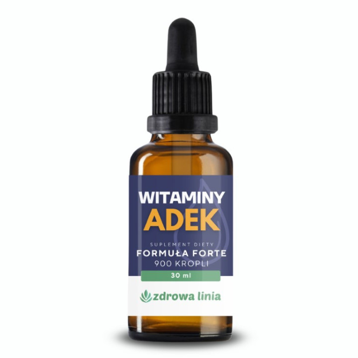 Witamina ADEK forte w kroplach 900 kropli Witaminy A+D3+E+K2 30ml