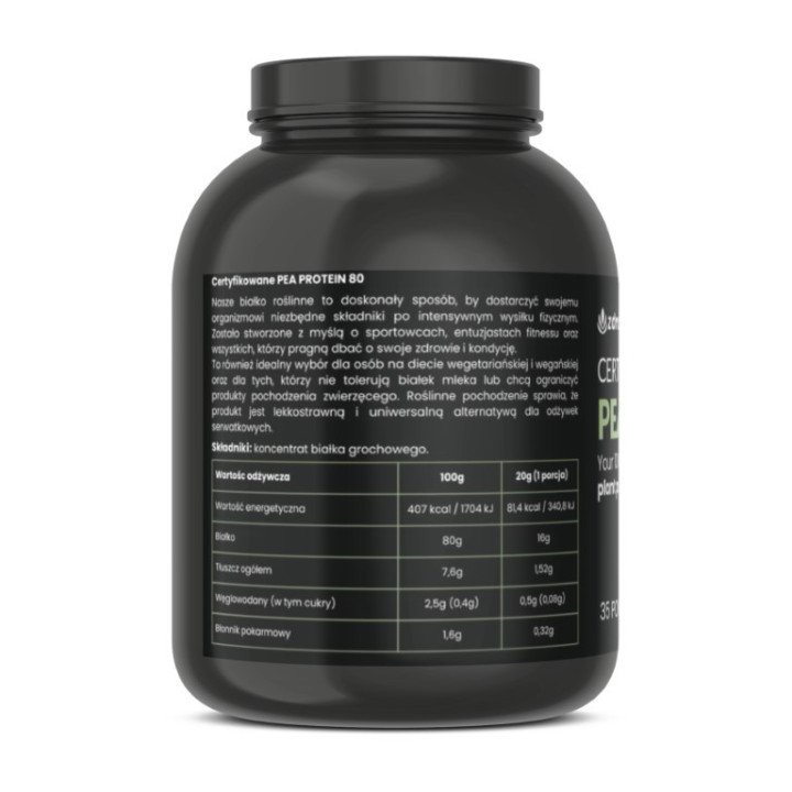 Białko 80% PEA PROTEIN 700g BIAŁKO Z GROCHU WEGAŃSKIE VEGE + miarka GRATIS
