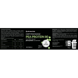 Białko 80% PEA PROTEIN 700g BIAŁKO Z GROCHU WEGAŃSKIE VEGE + miarka GRATIS
