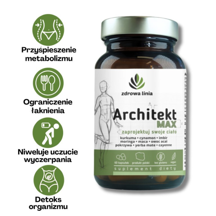 data ważności: 16.05.2026 Architekt Max odchudzanie FAT BURNER  Spalacz tłuszczu Metabolizm