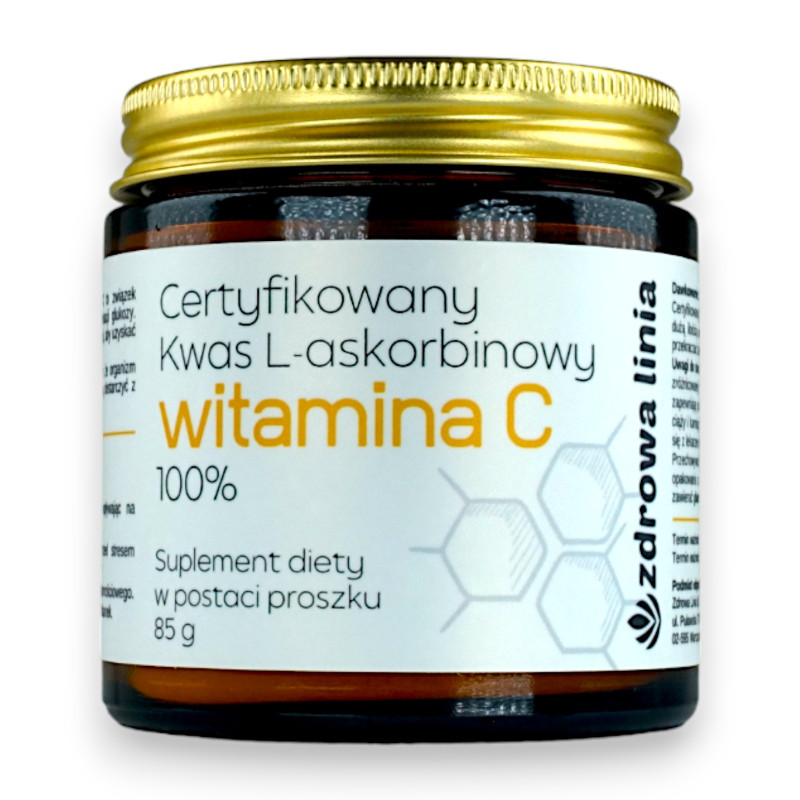 Certyfikowany kwas L- askorbinowy 100% Witamina C w proszku 85 g Certyfikowany kwas L- askorbinowy 100% Witamina C w proszku 85 g