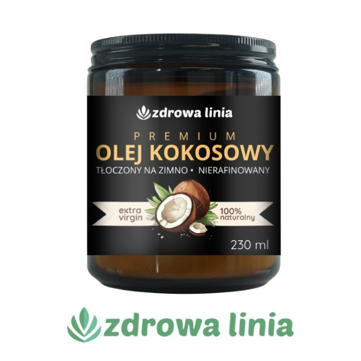Premium Olej kokosowy tłoczony na zimno nierafinowany 230 ml