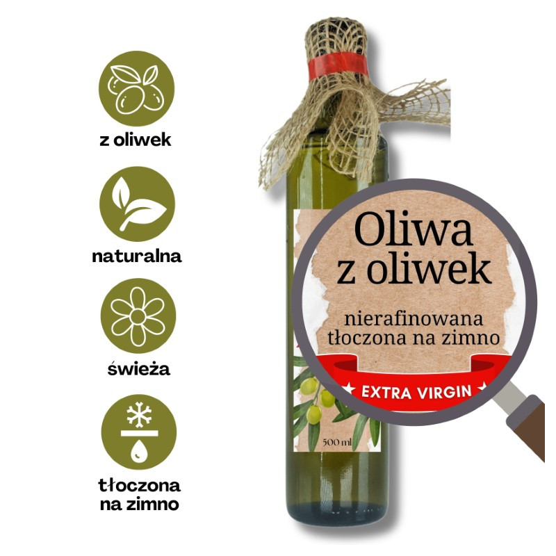 Oliwa z oliwek Extra Virgin 500 ml Olejarnia Giewont