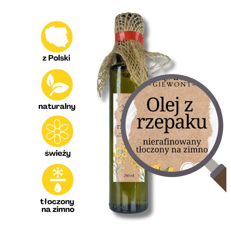 Olejarnia Giewont - Olej z Rzepaku 500ml Olejarnia Giewont - Olej z Rzepaku 500ml