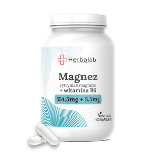 Herbalab Magnez organiczny + witamina B6 - 100 kapsułek