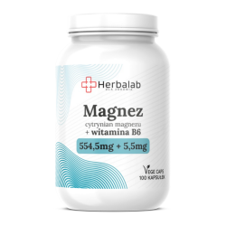 Herbalab Magnez organiczny + witamina B6 - 100 kapsułek