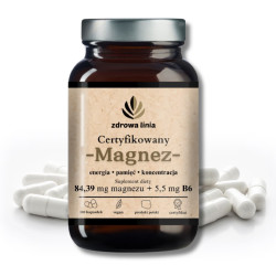 Certyfikowany Magnez + witamina B6 - 100 kapsułek