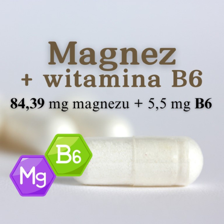 Certyfikowany Magnez + witamina B6 - 100 kapsułek