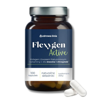 Flexygen Active kolagen z kwasem hialuronowym i wit C Zdrowa Linia 100 caps