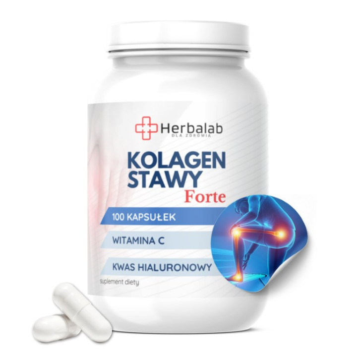 Kolagen Stawy Forte plus wit C i kwas hialuronowy 100 kapsułek Herbalab