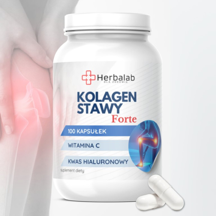 Kolagen Stawy Forte plus wit C i kwas hialuronowy 100 kapsułek Herbalab