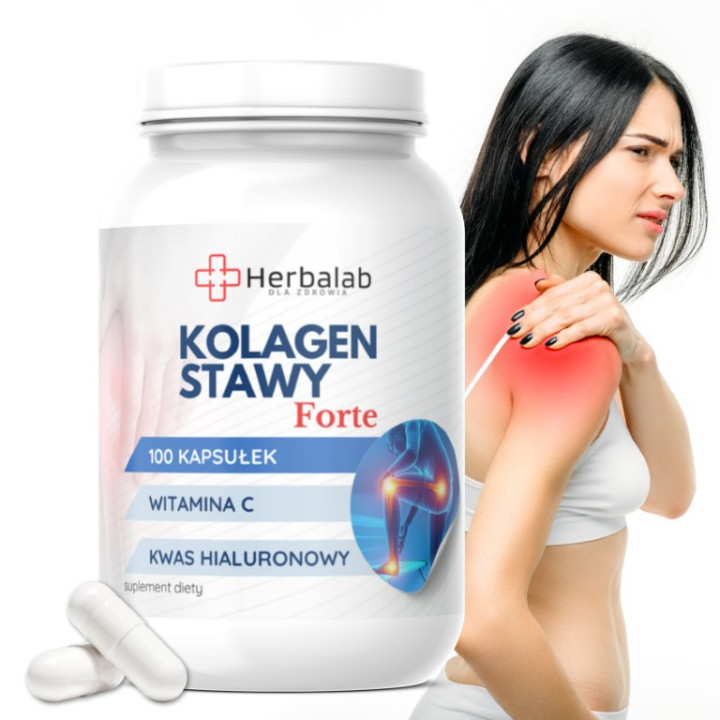 Kolagen Stawy Forte plus wit C i kwas hialuronowy 100 kapsułek Herbalab